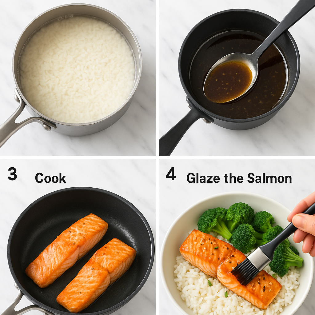 Teriyaki Glazed Salmon with Rice